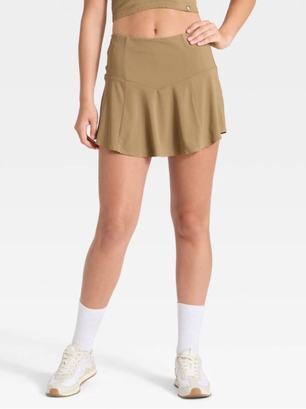 JoyLab Game Day Drop Waist Skort Taupe Medium NWT